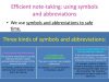 Abbreviations And Symbols For Efficient Note-taking